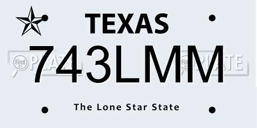 743LMM Texas License Plate