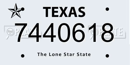 7440618 Texas License Plate