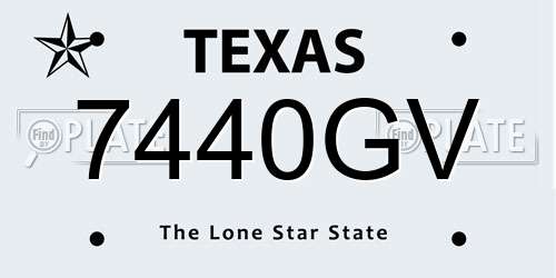 7440GV Texas License Plate