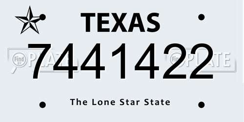 7441422 Texas License Plate