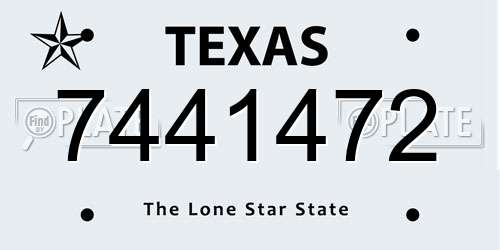 7441472 Texas License Plate