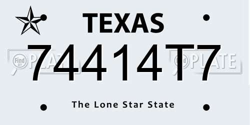 74414T7 Texas License Plate