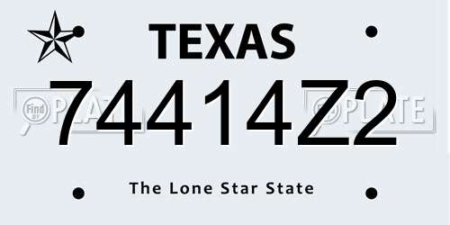 74414Z2 Texas License Plate