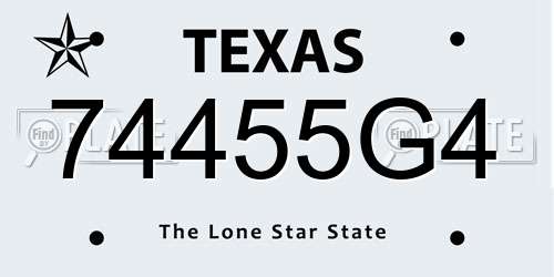 74455G4 Texas License Plate