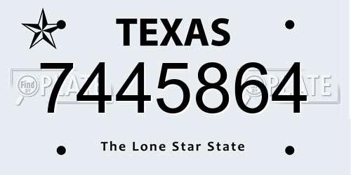 7445864 Texas License Plate