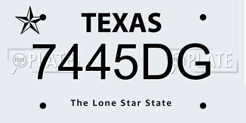 7445DG Texas License Plate