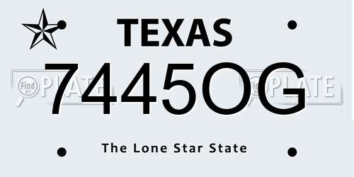 7445OG Texas License Plate
