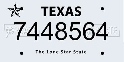 7448564 Texas License Plate