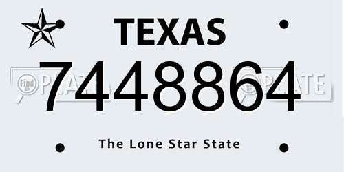 7448864 Texas License Plate