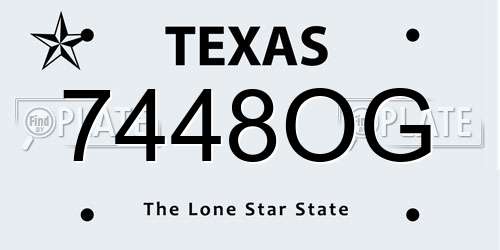 7448OG Texas License Plate