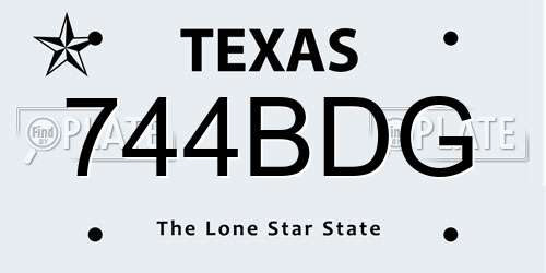 744BDG Texas License Plate