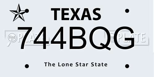 744BQG Texas License Plate