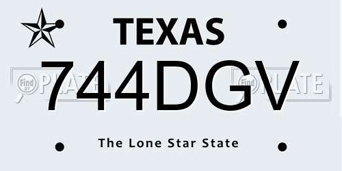 744DGV Texas License Plate