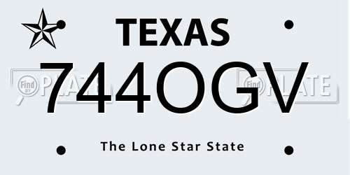 744OGV Texas License Plate