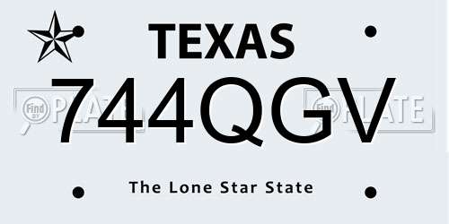 744QGV Texas License Plate