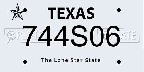 744S06 Texas License Plate