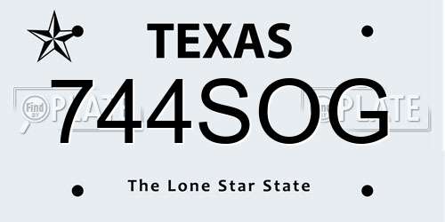 744SOG Texas License Plate