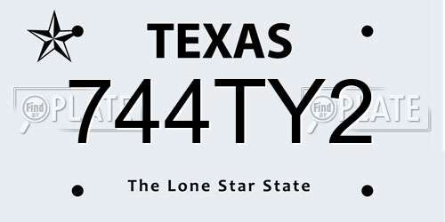 744TY2 Texas License Plate