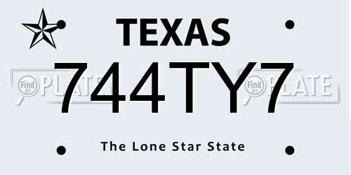 744TY7 Texas License Plate