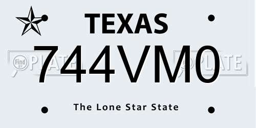 744VM0 Texas License Plate