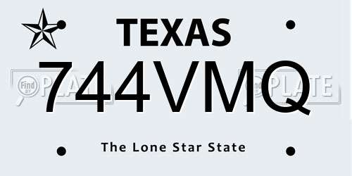 744VMQ Texas License Plate