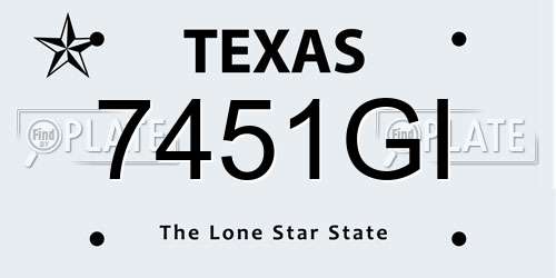 7451GI Texas License Plate