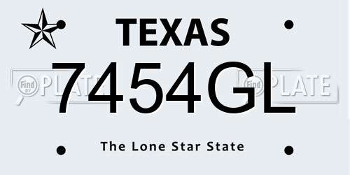 7454GL Texas License Plate