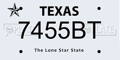 7455BT Texas License Plate