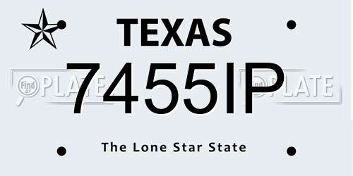 7455IP Texas License Plate
