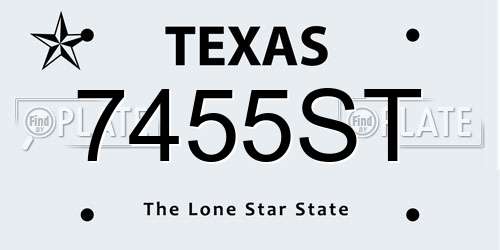 7455ST Texas License Plate