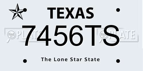 7456TS Texas License Plate