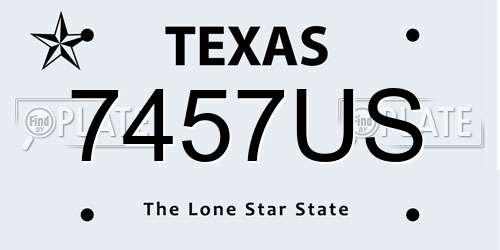 7457US Texas License Plate