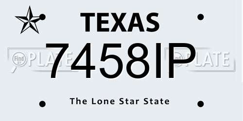 7458IP Texas License Plate