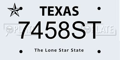 7458ST Texas License Plate