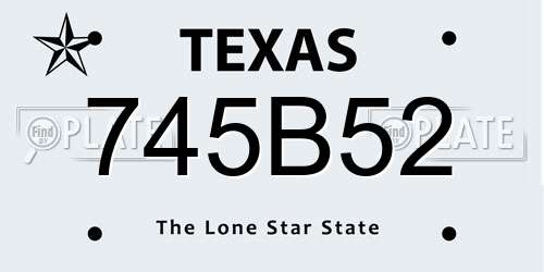 745B52 Texas License Plate