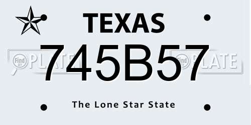 745B57 Texas License Plate
