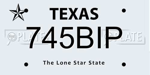 745BIP Texas License Plate