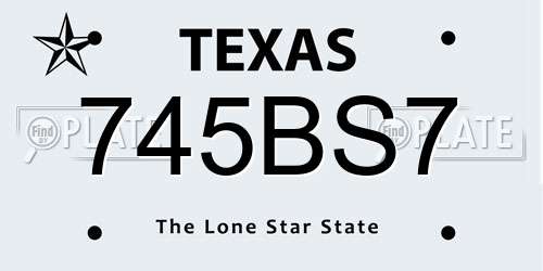 745BS7 Texas License Plate