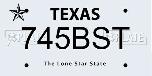 745BST Texas License Plate