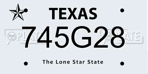 745G28 Texas License Plate