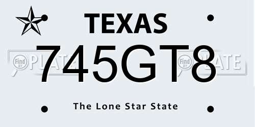 745GT8 Texas License Plate
