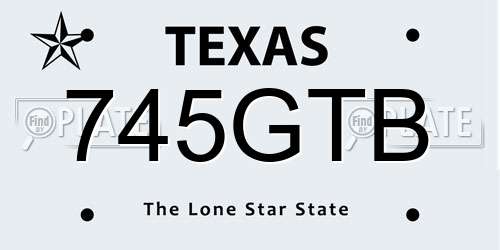 745GTB Texas License Plate