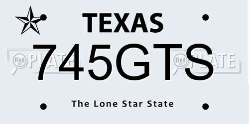 745GTS Texas License Plate