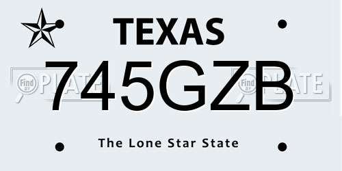 745GZB Texas License Plate