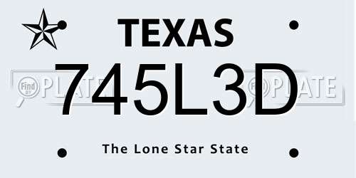 745L3D Texas License Plate