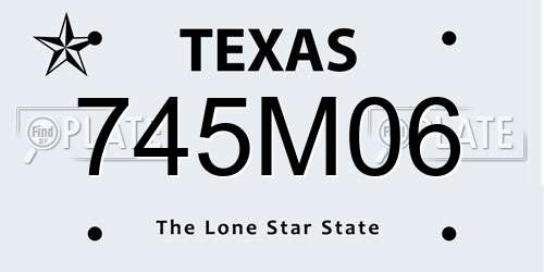 745M06 Texas License Plate