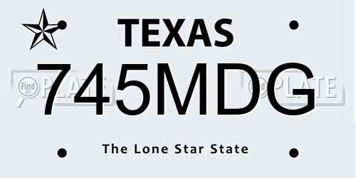 745MDG Texas License Plate