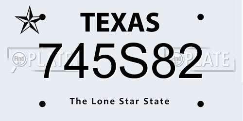 745S82 Texas License Plate