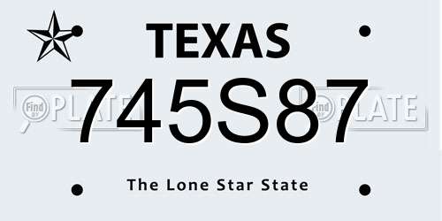 745S87 Texas License Plate