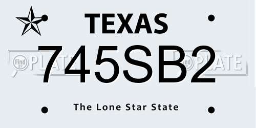 745SB2 Texas License Plate